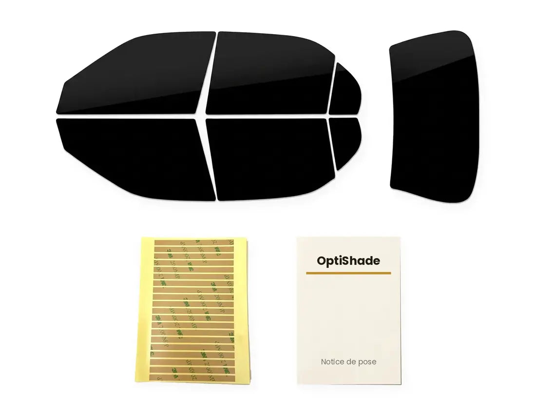 Kit OptiShade — panneaux sur mesure, bandes adhésives 3M et notice de pose